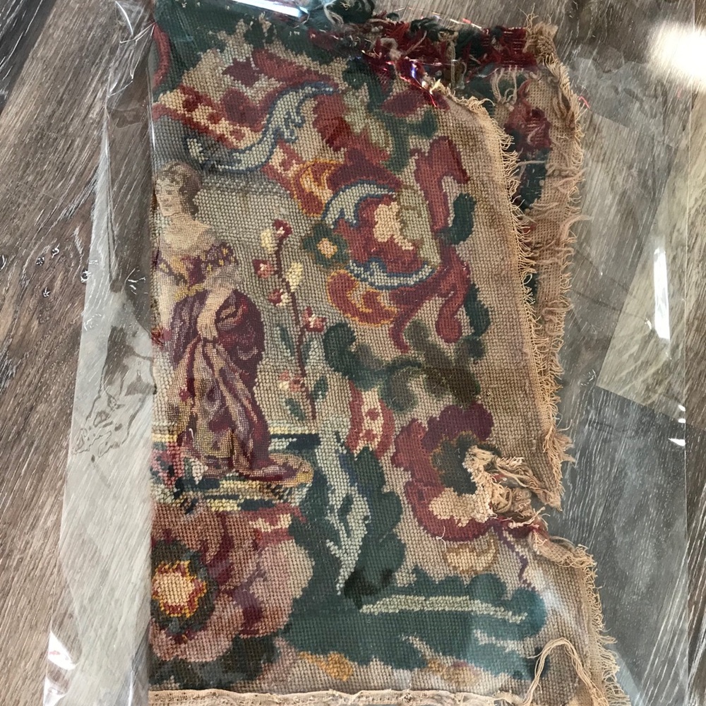 Vintage | Courting Needlepoint Tapestry Panel - Picture 6 of 6